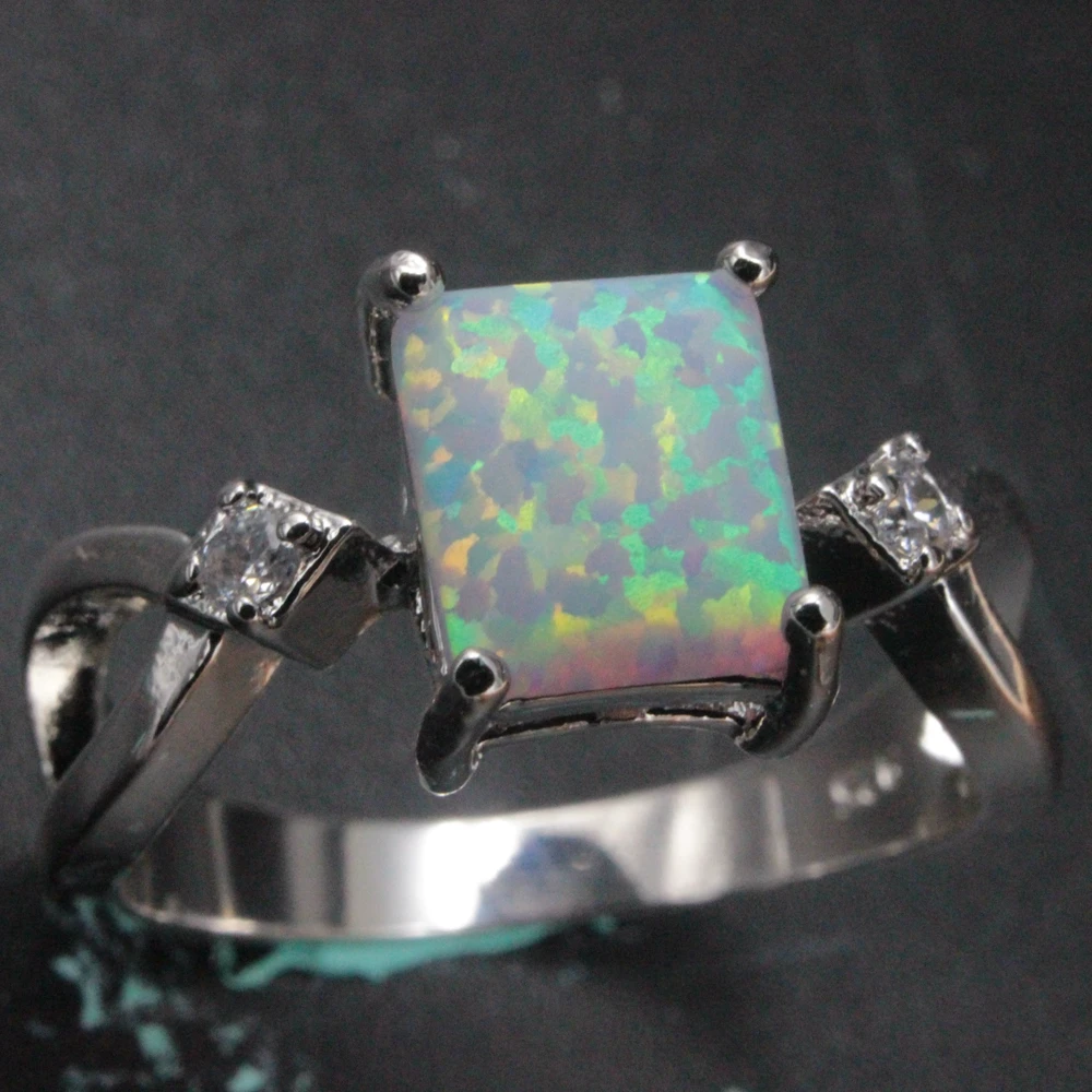 Кольцо из серебра 925 пробы с австралийским огненным опалом размеры 4 12|cocktail little black