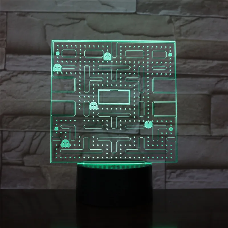 Мультфильм USB Pac-man Игра тема цвет ночник светодиодный призрачная лампа спальня детская комната украшение освещение