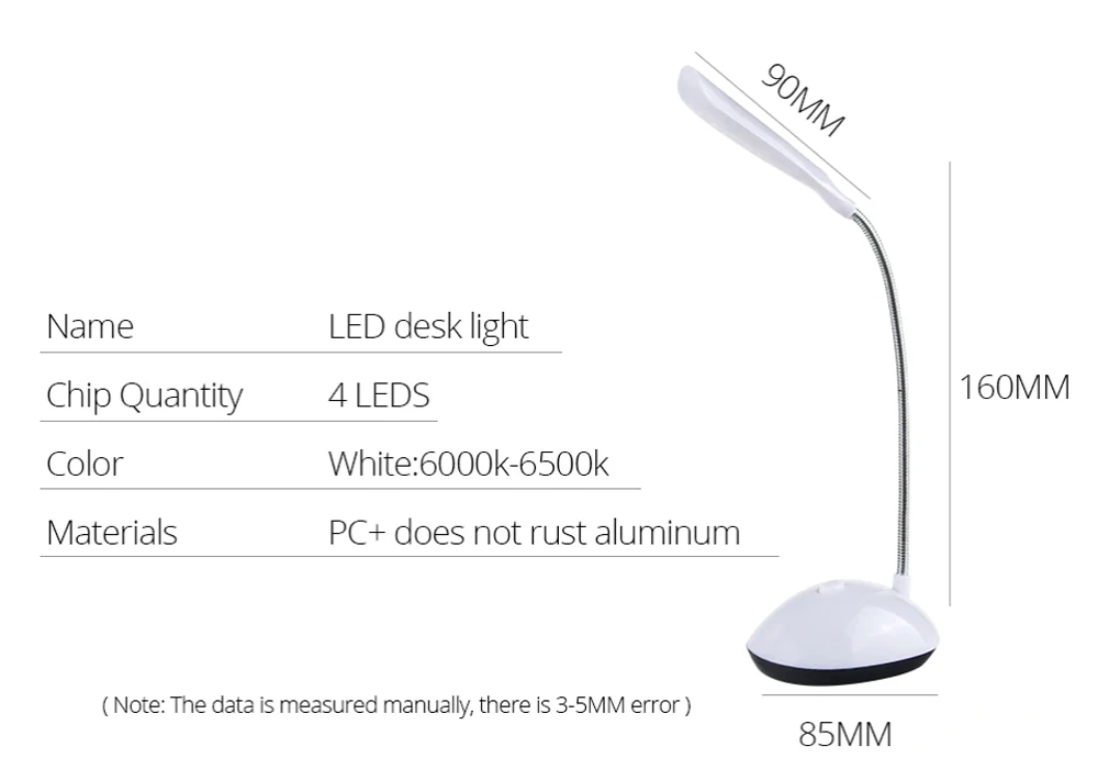 Mini 4 LED Reading Eye Protection Desk Lamp Power Flexible Battery Powered Led Foldable Table Light For Study | Лампы и освещение