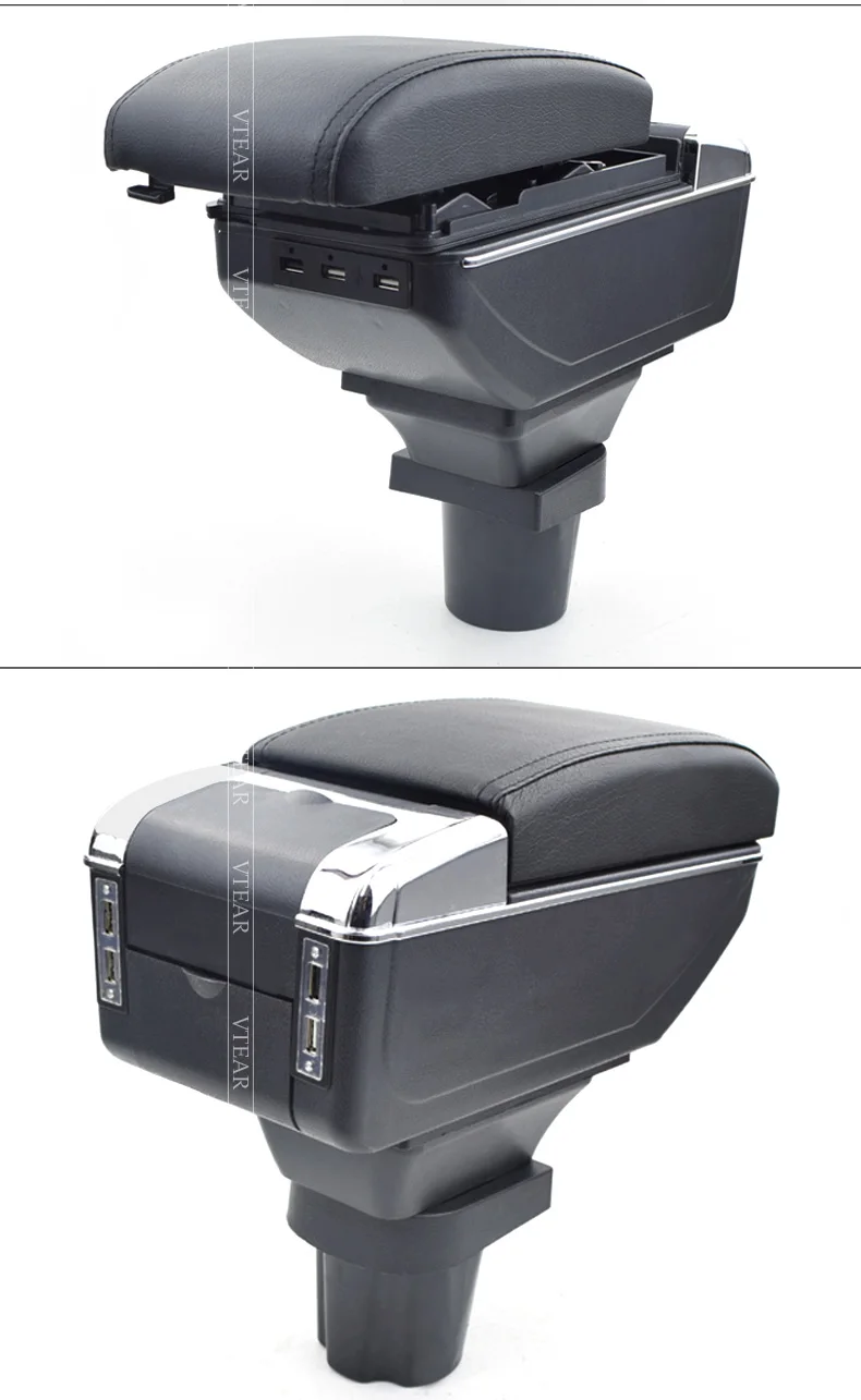 Vtear для Toyota RAV4, подлокотник, коробка, зарядка через usb, повышается, двойной слой, центральный магазин, содержание, подстаканник, пепельница, аксессуары 99-03
