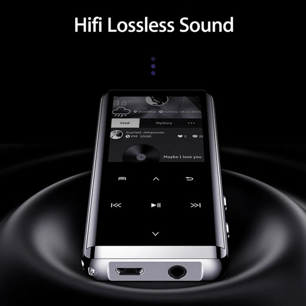 MP4 плеер с поддержкой bluetooth для занятий спортом mp3 mp4 плеера с цепь динамик Портативный МП 4 медиа-тонкий сенсорный Экран fm Радио Видео Hi-Fi 8/16G