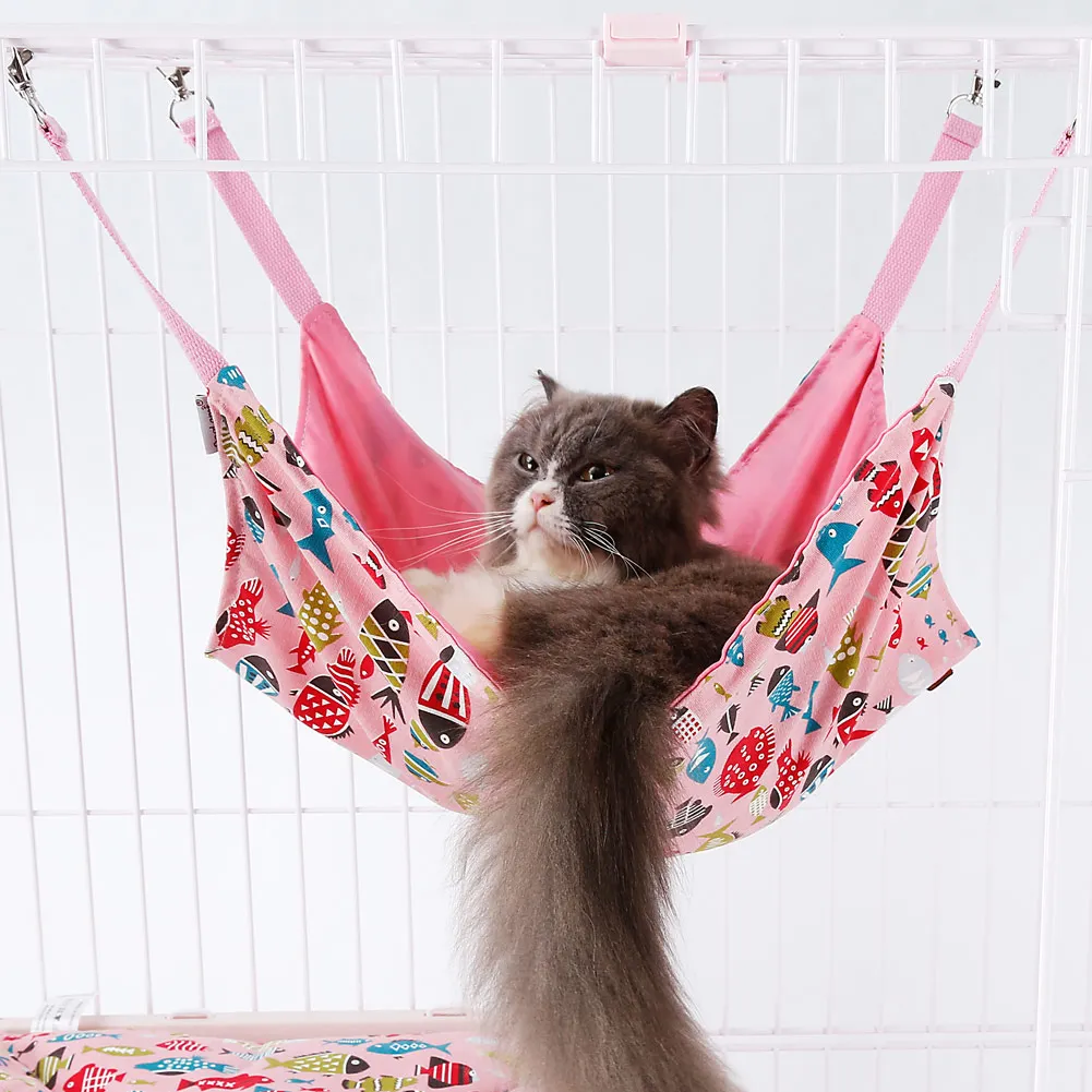 Подвесная кровать для домашних животных двусторонний гамак из чистого хлопка