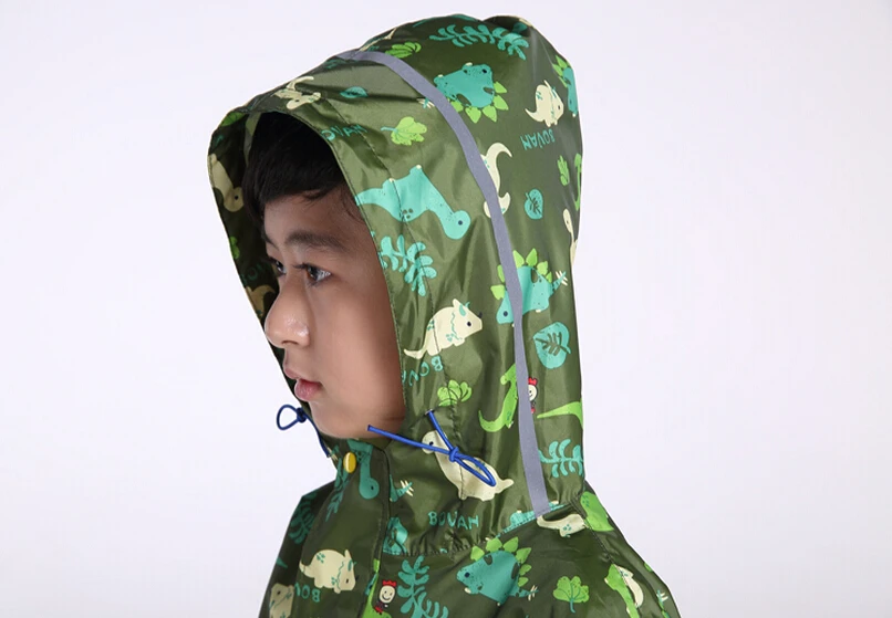 Дождевик с динозавром для мальчиков водонепроницаемое пальто капюшоном детский