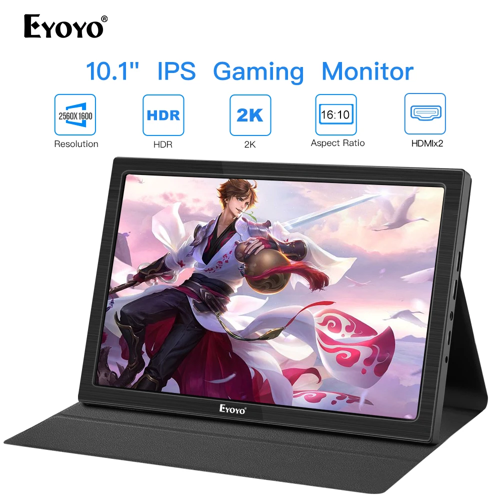 Eyoyo EM10T 10 дюймов портативный HDMI игровой монитор ips HD 2560x1600 для ПК ноутбука
