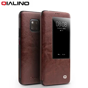 qialino luxury genuine leather smart view flip case for huawei mate20 pro stylish handmade ultra slim phone cover for mate 20 free global shipping