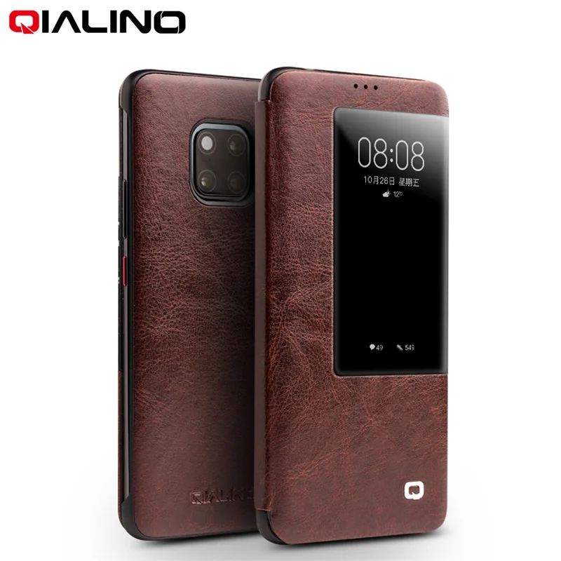 Чехол QIALINO из натуральной кожи для Huawei Mate20 Pro Стильный Ультратонкий чехол