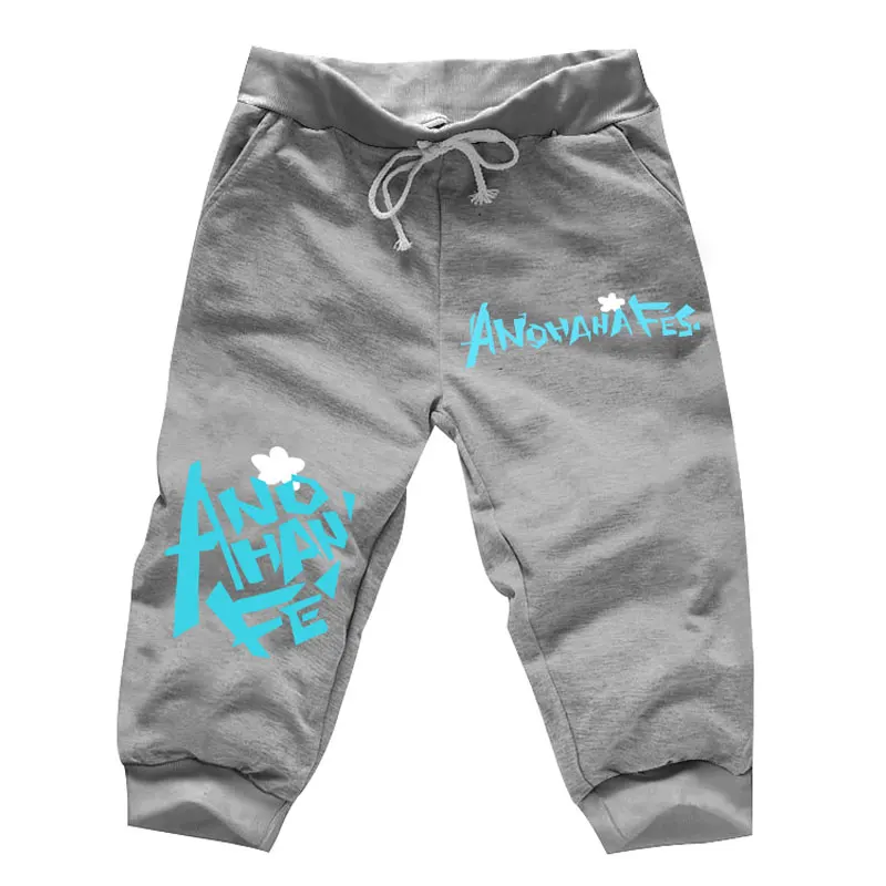 

Anime Anohana:The Flower We Saw That Day Baggy Gym Jogger Shorts Cotton Casual Short Harem Sweatpants Pockets Tracksuit Trousers