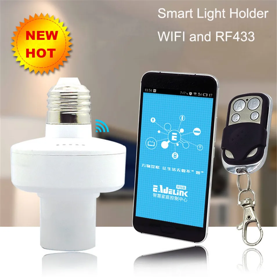 Sonoff Slampher E27 WiFi светильник-держатель RF 433 МГц беспроводной Wifi переключатель умный дом для Alexa Google Home приложение дистанционное управление