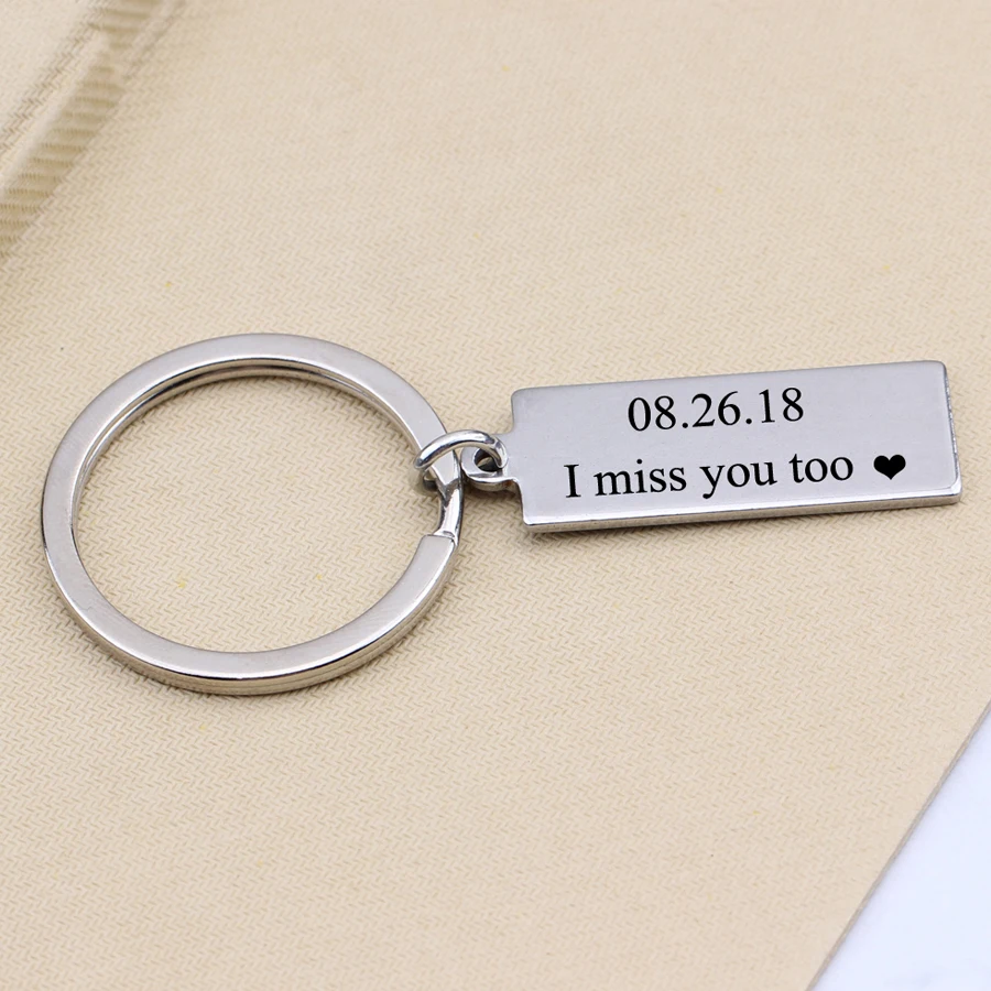 Специальный брелок для ключей с гравировкой сердца я скучаю по вам влюбленных