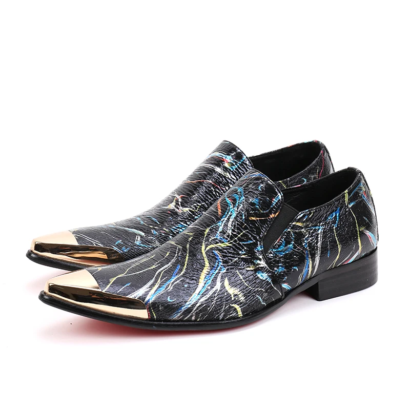 2018 Новое поступление мужские модные модельные туфли из натуральной кожи с