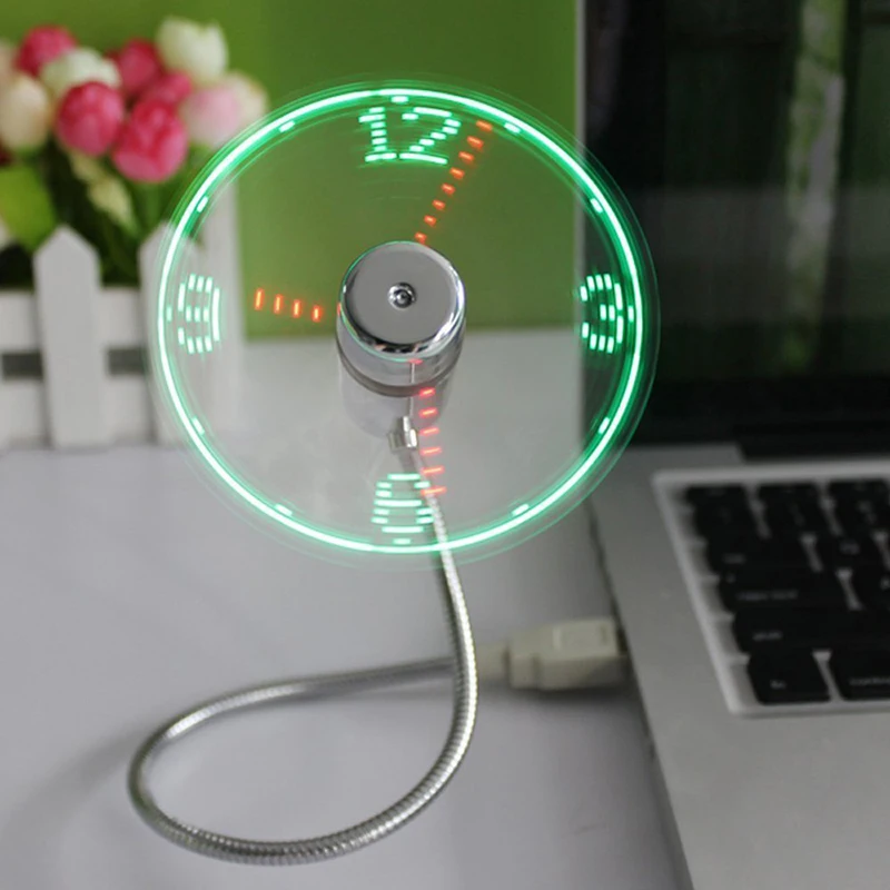 Светодиодный светильник LUCOG гибкий мини-вентилятор Micro USB с ЖК-дисплеем и часами |