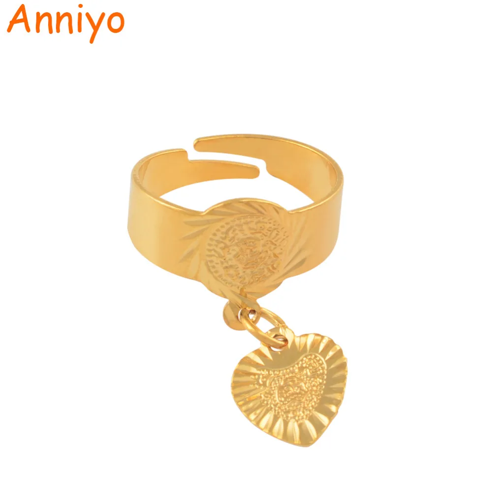 Кольцо для монет в виде старинного маленького сердца девочек свободный размер