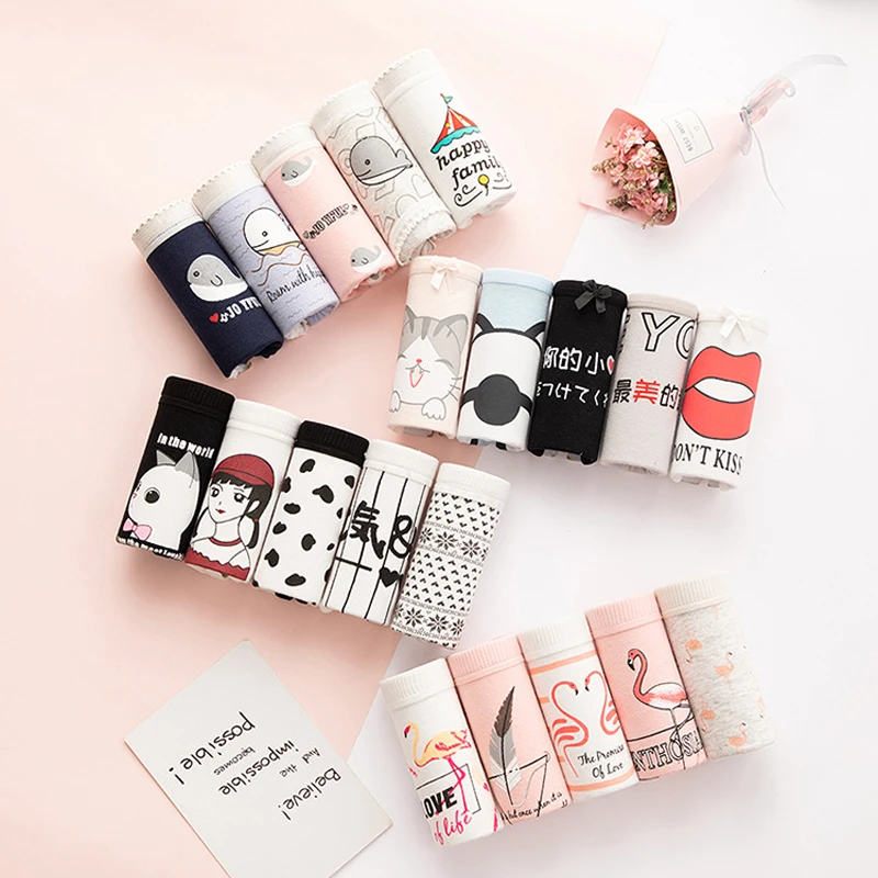 SP & CITY 5 шт./компл. женские трусики с милыми животными из мультфильма Мягкое