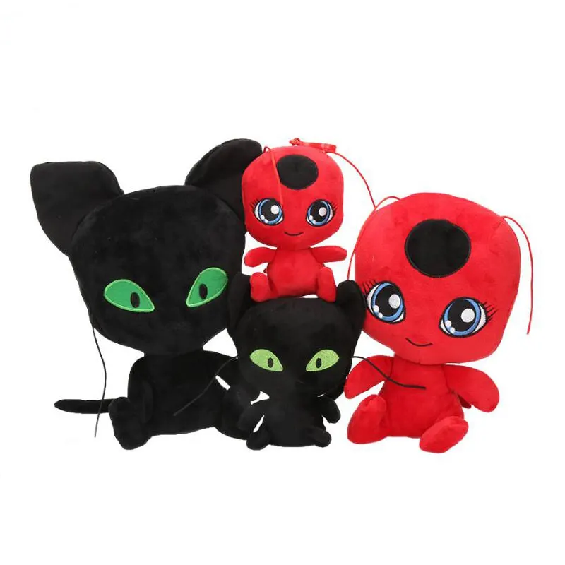 15 см и 24cn Божья коровка и кошка Нуар Juguetes Плюшевые Игрушки Божья коровка Адриен маринетт плагг Тикки Мягкая кукла
