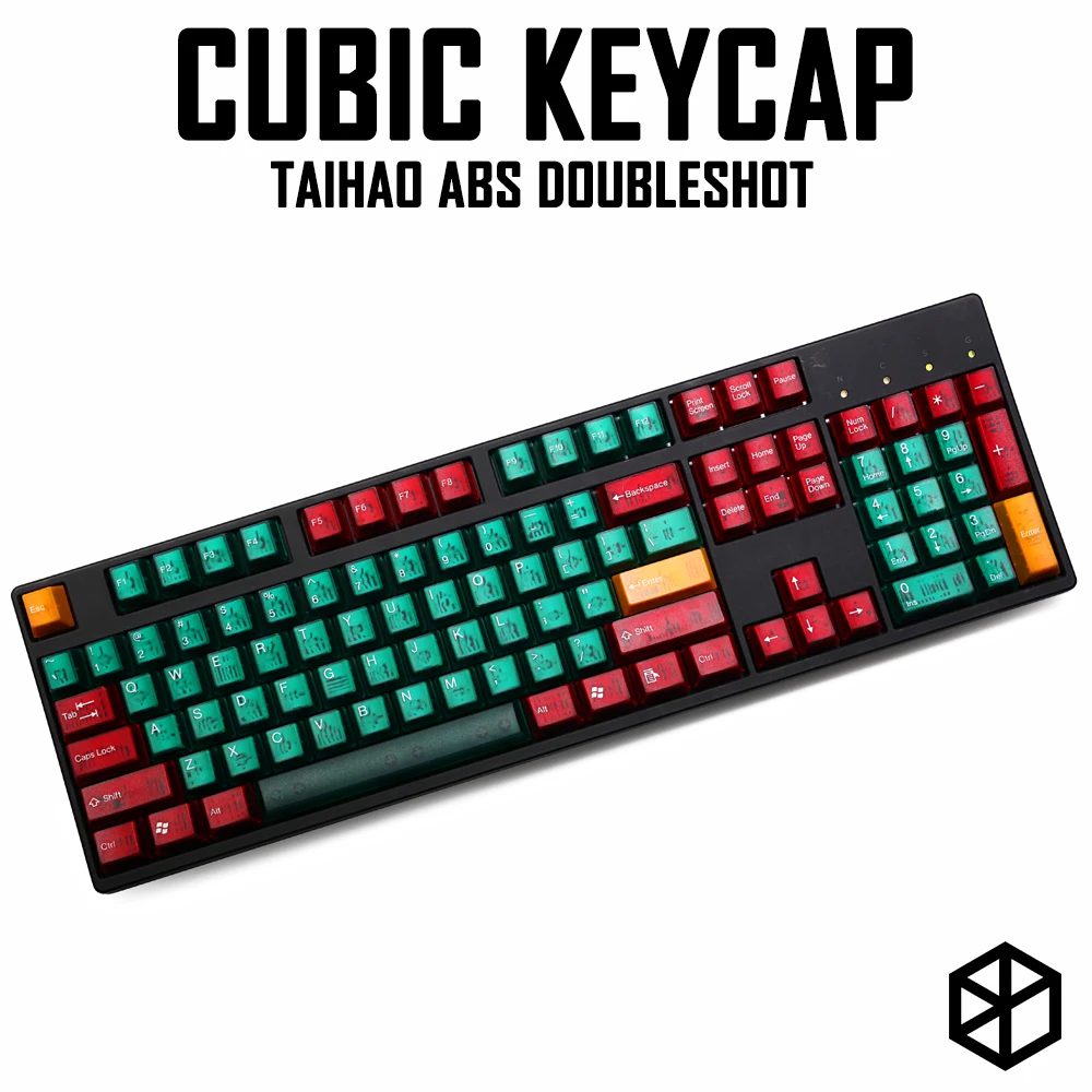 Taihao cubic abs двойной выстрел keycaps для игр механическая клавиатура цвет зеленый