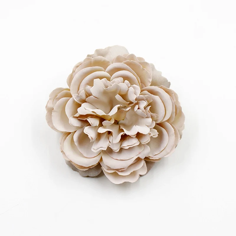 Khaki 2 шт., искусственный шёлковый пион, Цветочная головка, украшение для свадьбы, дома, Рождества, сделай сам, головной убор, цветок, стена, Подарочная коробка, ремесло, искусственный цветок - Цвет: Khaki