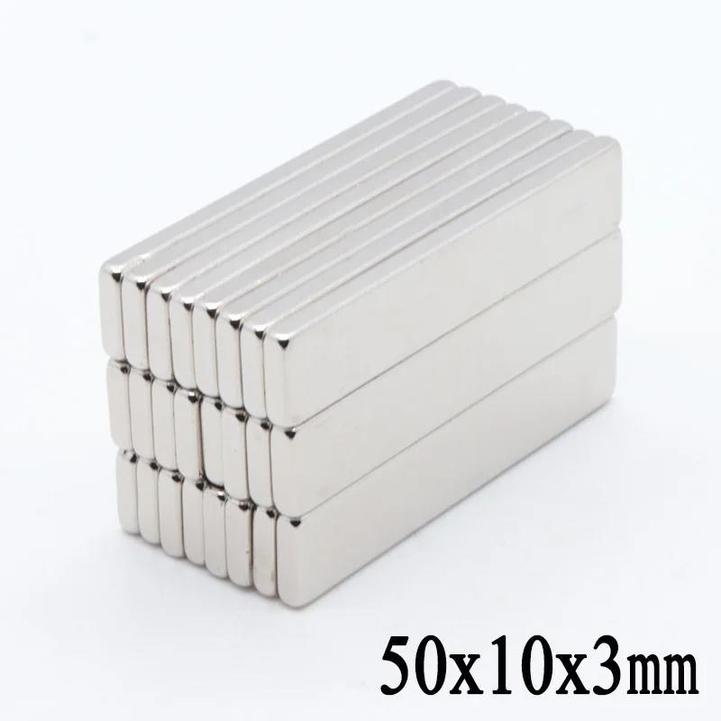 20 штук 50x10x3 мм очень крепкий блок мощные неодимовые магниты 50*10*3 редкоземельных магнитов N35 магнит
