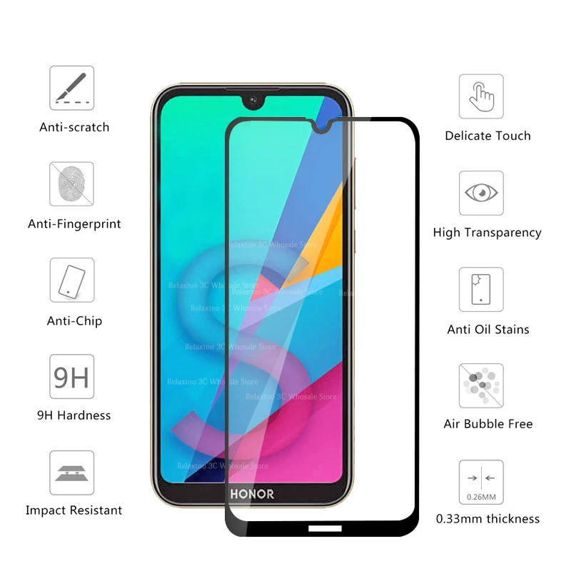 Защитное 3d стекло с полным покрытием для Honor 8s закаленное Huawei 8A 8X 8C 8S Защитная