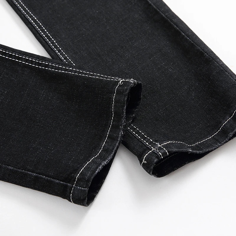 Джинсы Silentsea мужские стрейчевые винтажные брюки из денима вареные черные большие