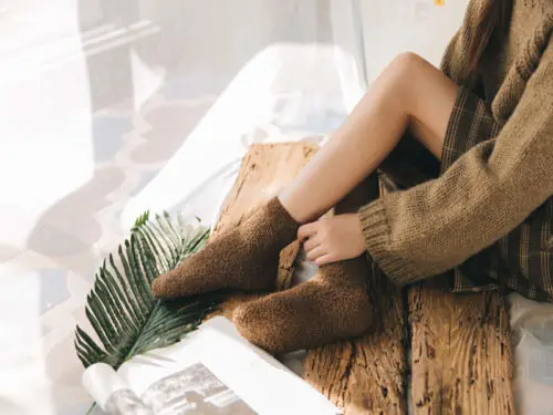 1 пара женские мягкие носки карамельного цвета тапочки для сна зимние теплые