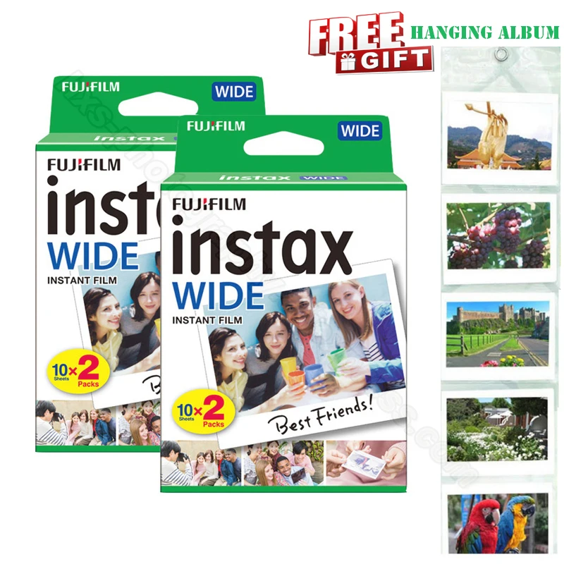 Оригинальная новая Fujifilm Instax с широким краем 40 фотографий белые листы для