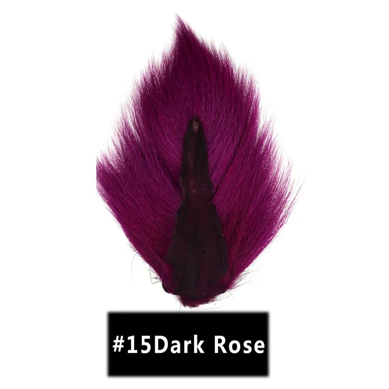 Dark Rose 1PC Материал для завязывания мух окрашенный олень хвост волосы мех Bucktail Buck мухи для завязывания соленой воды мухи сухие желтый зеленый синий красный - Цвет: Dark Rose 1PC