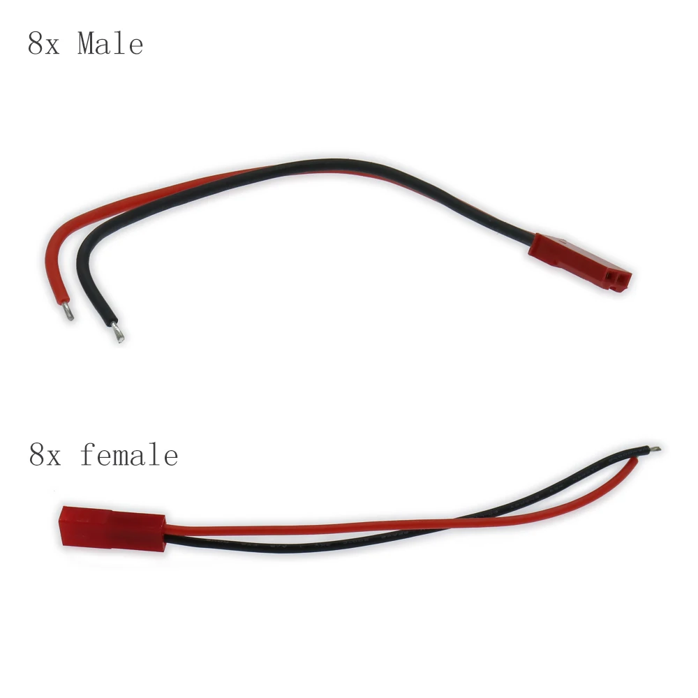 8 пар 100 мм Мужской Женский разъем JST силиконовый кабель 2pin 22awg для батареи Bec Esc RCAWD