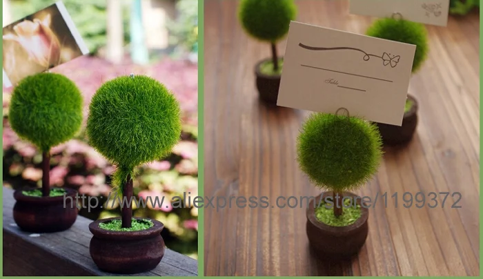 Держатель для карт зеленых растений в горшке дерево Топиарий украшение свадьбы