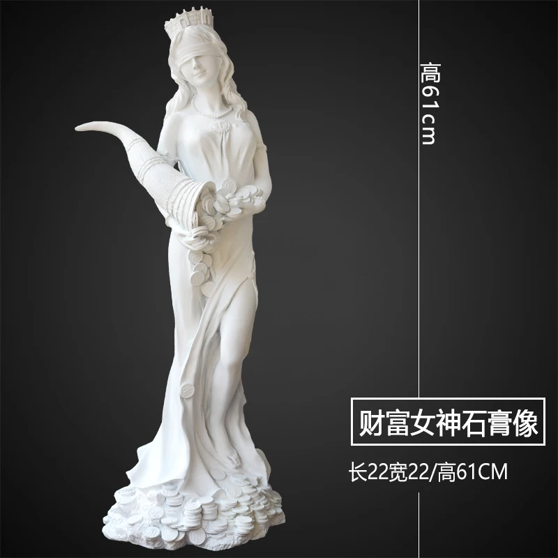 

Creative Goddess Wealth Gypsum Decorative Resin Character Statue Nordic Decoration Portrait Sculpture Furnishing Ornaments Gifts