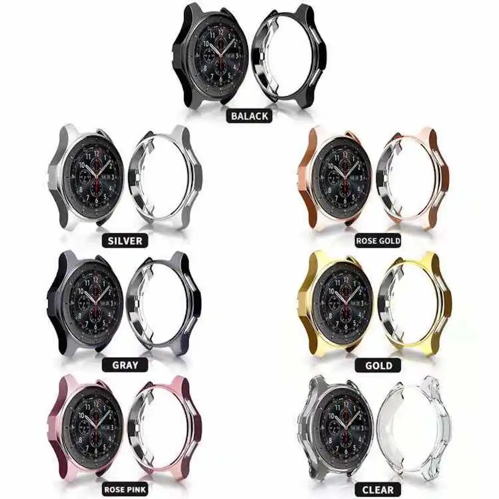 Защитный чехол для часов Samsung Gear S3 S4 42 мм 46 из ТПУ с гальваническим покрытием |