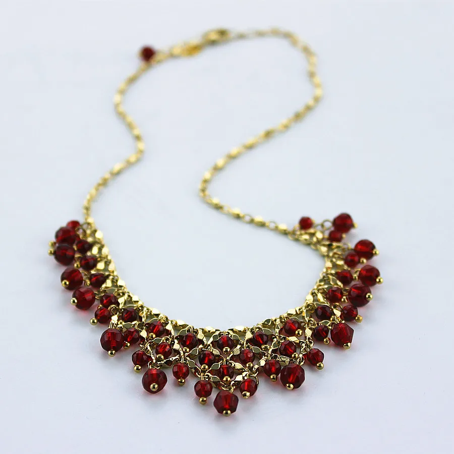 Бесплатная доставка модные новые красные акриловые MS вечерние ожерелья |