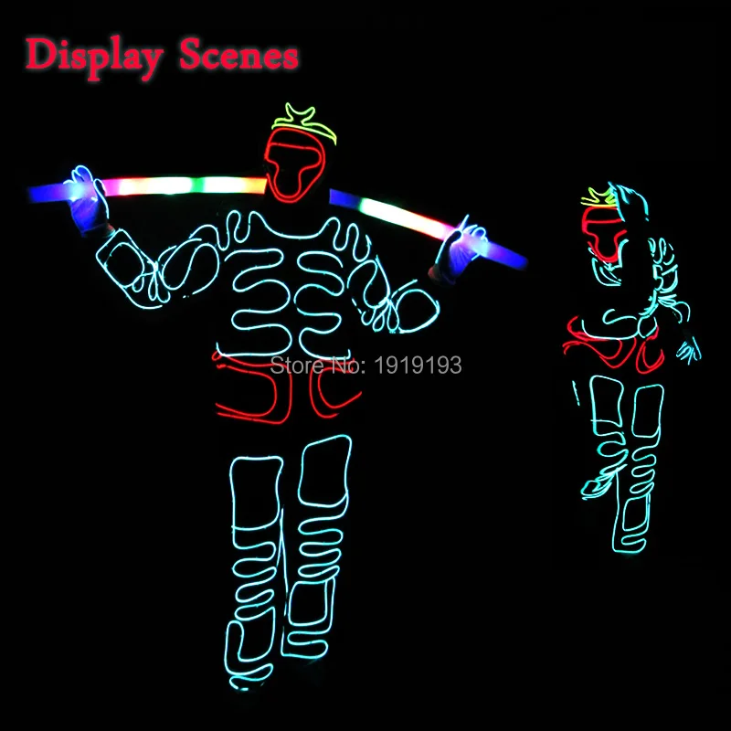 Fancy Dress Accessory Decor EL Thread New Years Day Decor Led Neon Light Bar Night Holiday Lighting Monkey King for Movie Club