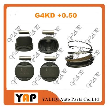+ Поршень двигателя 0 50 G4KD комплект поршневых колец для Hyundai KIA YF K4 K5 IX35 NFC NF 2 L4 16V