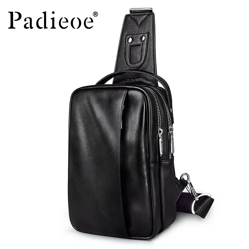 

Padieoe Large Capacity PU Leather Men Chest Bag Fashion Man Messenger Bag Casual Men' Chest Pack New Designer Male Crossbody Bag