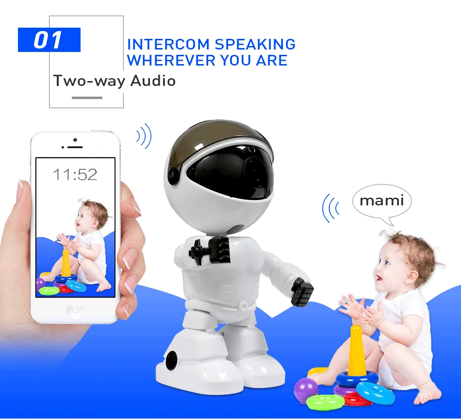 Hiseeu 2MP/1.3MP HD Беспроводная ip-камера Wi-Fi камера-робот 1080P Wifi камера ночного видения IP Сетевая камера CCTV Двусторонняя аудио
