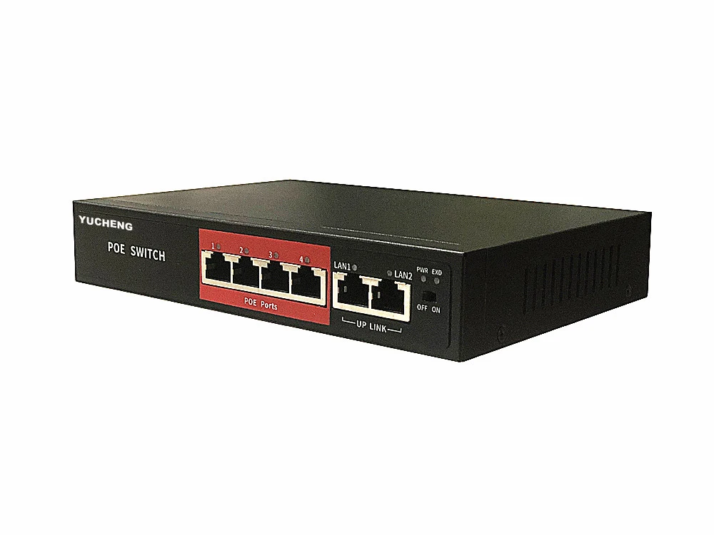 4+ 2 порта 48 в PoE инжектор питания через Ethernet переключатель для ip-камеры 1236 источник питания 4ch poe swich IEEE802.3af/at