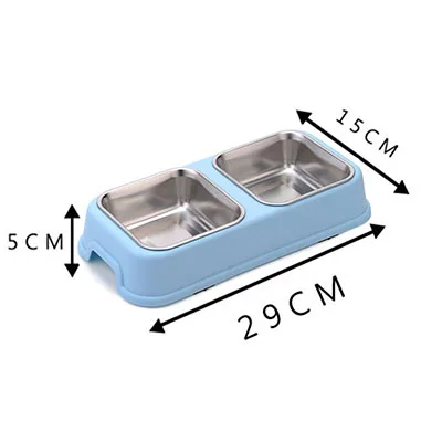 B-02 Blue Питомец собачья из нержавеющей стали миски для кошек миска для хранения воды кормушка для щенка, собаки, котенка миска для еды Нетоксичная пластиковая подставка - Цвет: B-02 Blue
