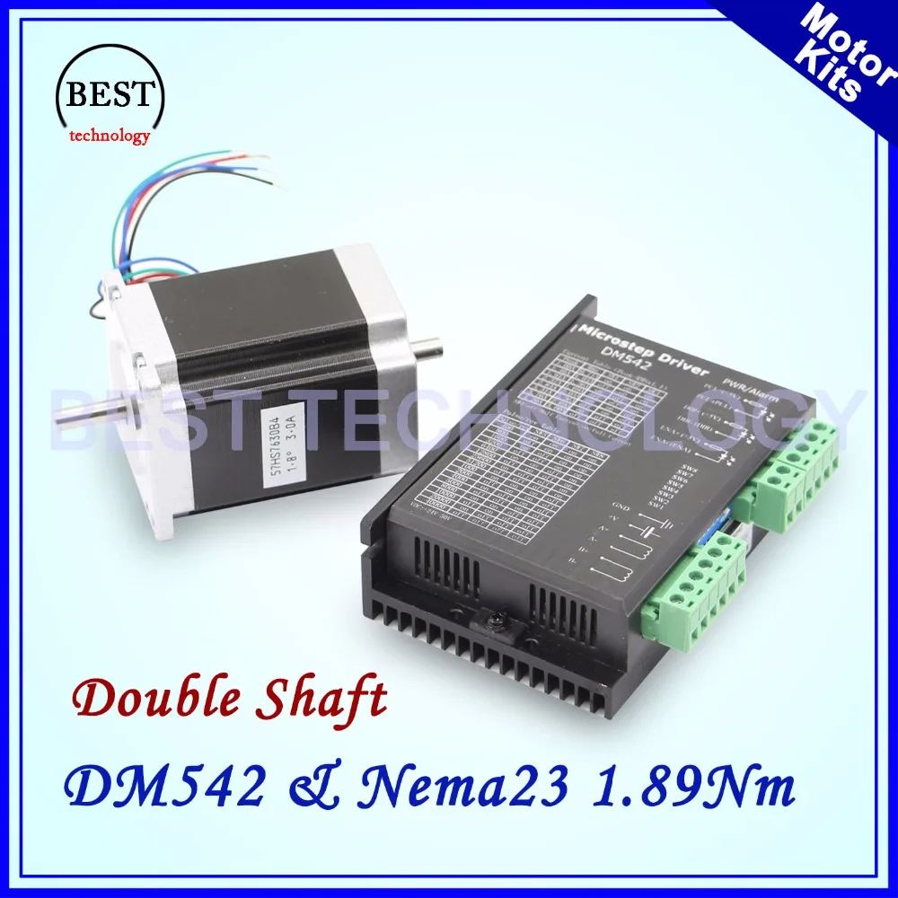 Комплект шагового двигателя Nema23 57x76 мм 3 а 6 35 нм двойной вал 256 DM542 Microstep 1 0