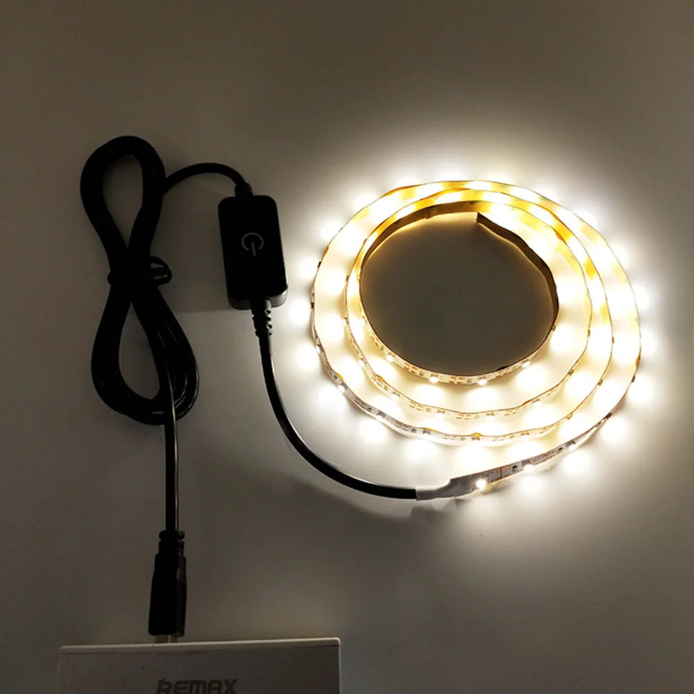 Сенсорный выключатель USB Светодиодная лента светильник 2835 SMD DC5V гибкая 1 м 2 3 4 HD ТВ
