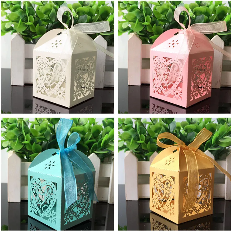 50 шт. подарочные коробки с лентой и шоколадной коробкой | Дом сад