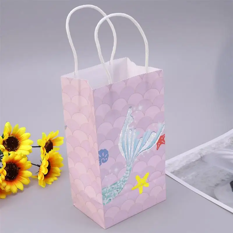 15 шт подарочные сумки креативный Мультфильм Русалочка Goodies сумки милая бумага вечерние сумка для угощений для свадьбы День рождения(11,7x8,1x20,3 см
