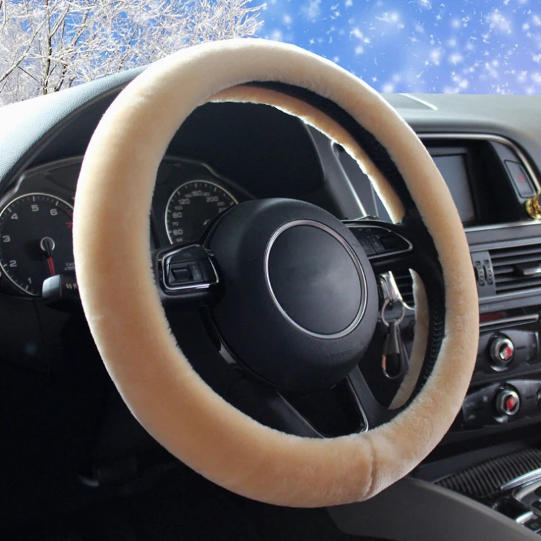Плюшевые меховые универсальные чехлы рулевого колеса автомобиля теплая шерсть зимой авто Подогрев чехол для рулевого колеса для автомобилей Аксессуары для укладки