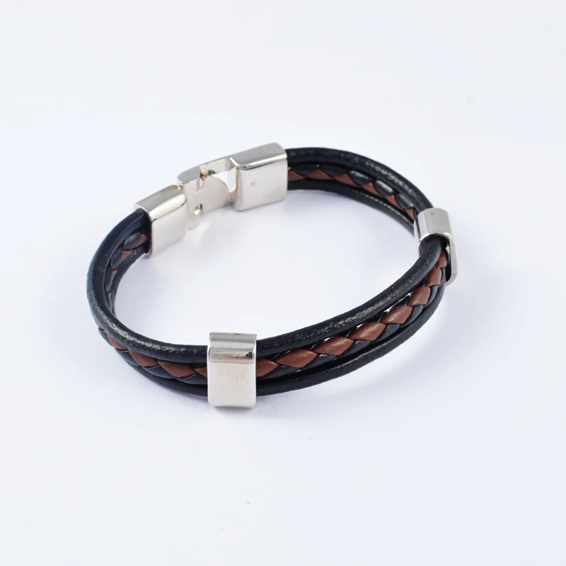 Wholesale 2015 Fashion Jewelry Handmade Wrap PU Leather Bracelet Punk Multilayers Men Wristband bracelets bangles Free Shipping | Украшения