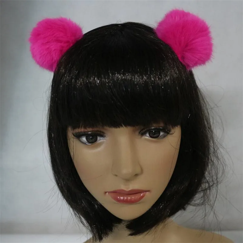 1 шт. искусственный мех кролика мяч Hairband девушки женщины рождественской