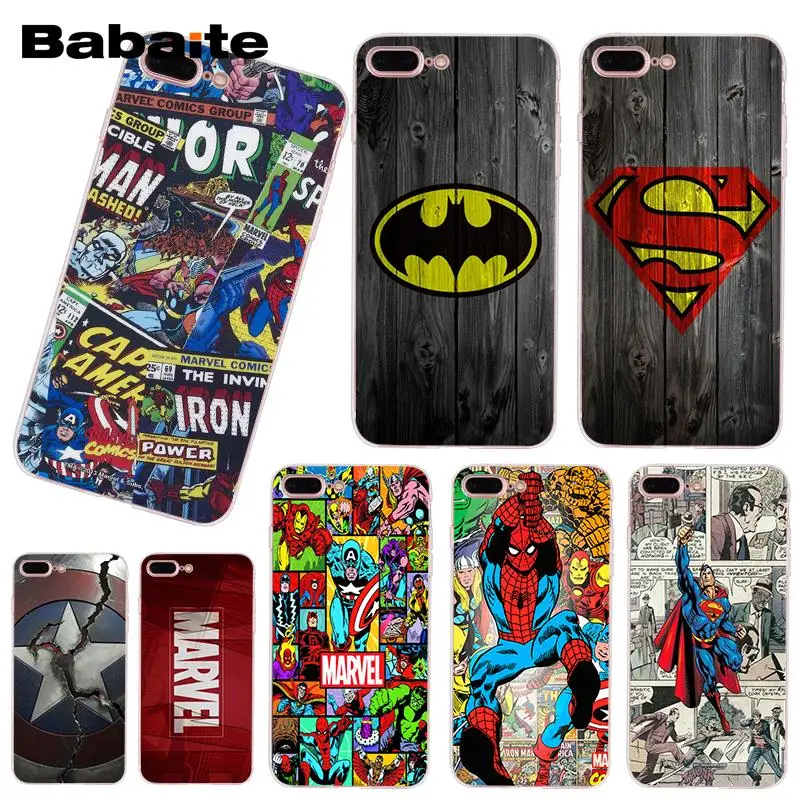 Чехол Marvel для iPhone 8 7 6 6S Plus X 5 5S SE XS XR max удивительный чехол телефона Супермен яд щит