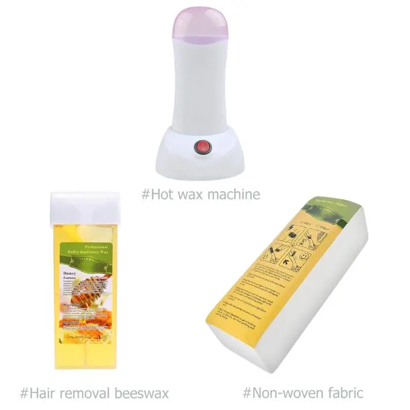 Hot Paraffin Wax Warmer Heater With Waxing Paper Body Depilatory Salon SPA Hair Removal Tool Set For Depilation Tool kit