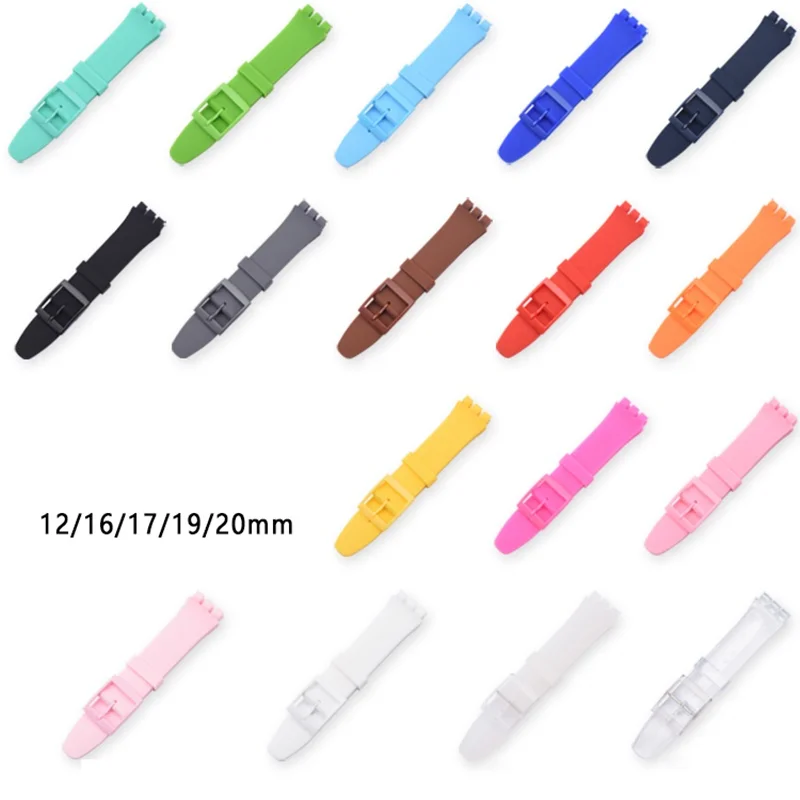 Ремешок для часов образец ремешка Пряжка для SWATCH силиконовый ремешок для часов 12 мм 16 мм 17 мм 19 мм 20 мм резиновый ремешок аксессуары для часов