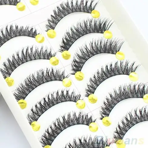 10 пар ручной работы длинные толстые накладные ресницы для макияжа инструменты