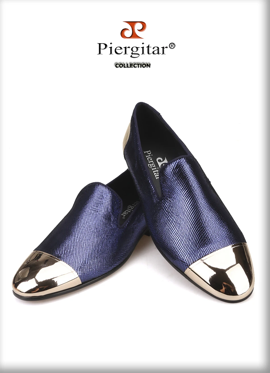Piergitar/Новинка; стильные мужские туфли из овечьей кожи в клетку трех цветов с металлическим носком спереди и сзади; мужские лоферы ручной работы для торжеств и выпускного вечера