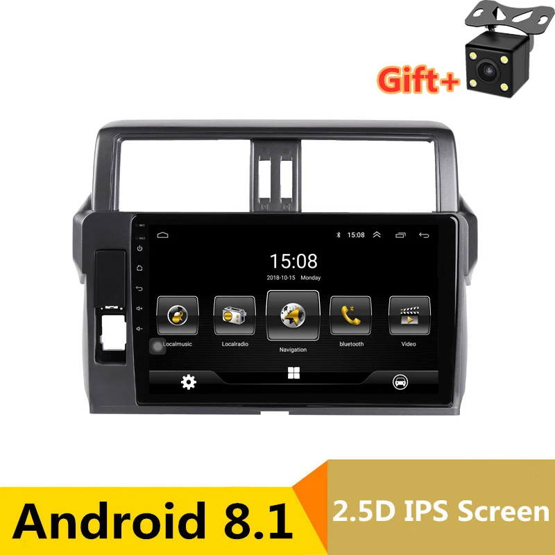 10 1 &quot2.5D ips Android 8 автомобильный DVD gps для Toyota Prado 150 Land cruiser 2014 2015 2017 головное